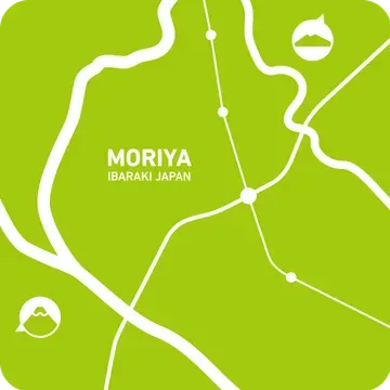 もりやコースター。守谷市の地形と鉄道・道路を白線でデザインしたコースター